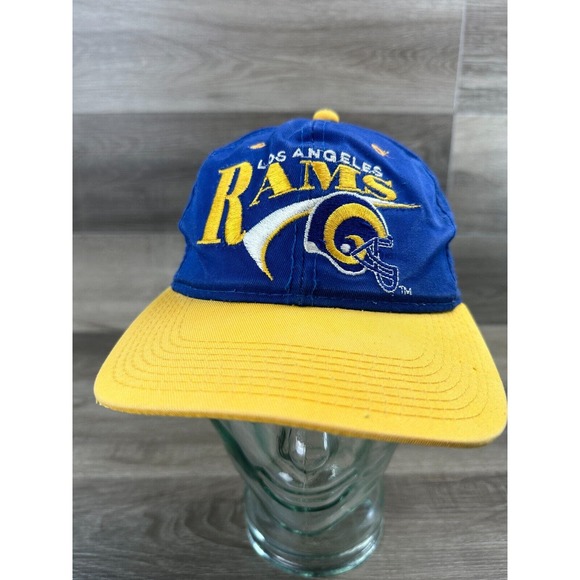Vintage Los Angeles Rams NFL Hat Cap Drew Pearson SnapBack Mens Blue Yellow - Picture 1 of 10